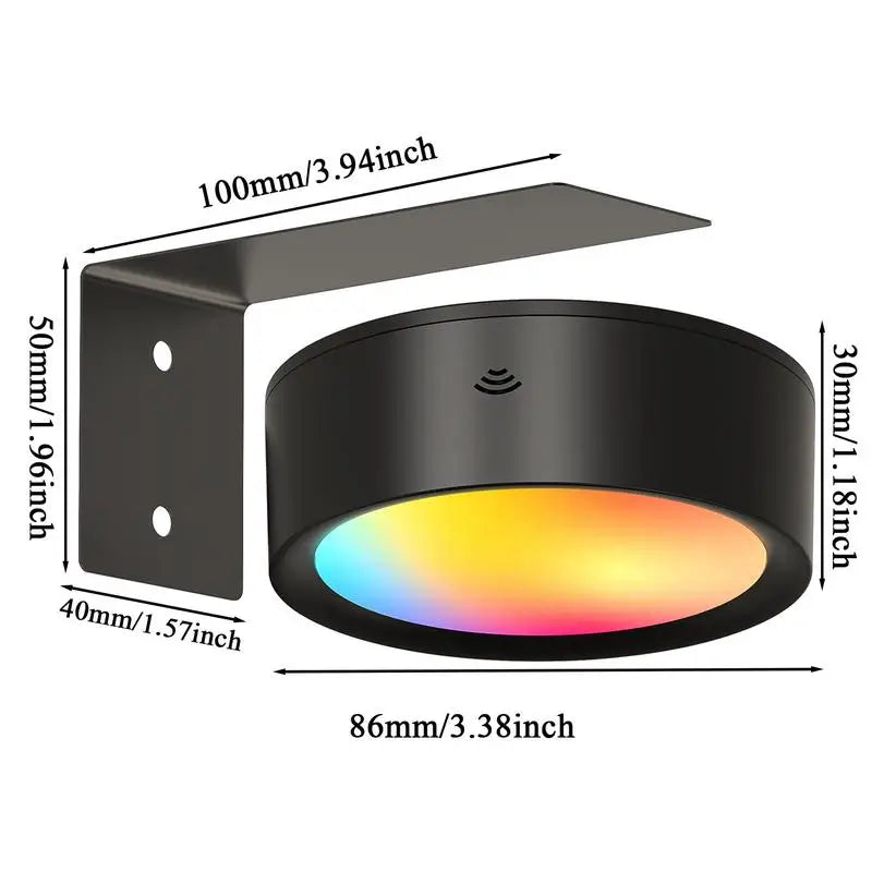 LumaGlow Duo – 2 Focos LED de Pared RGB con 13 Colores | Luz Direccional Magnética Regulable para Cuadros, Pinturas y Decoración | Funciona con Pilas