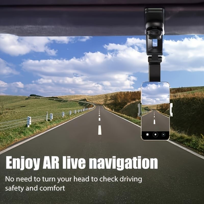 1080° Rotatable Car Sunshade Clip Phone Holder - Adjustable Car Navigation Mount