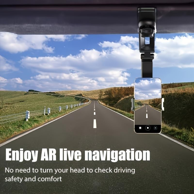 1080° Rotatable Car Sunshade Clip Phone Holder - Adjustable Car Navigation Mount
