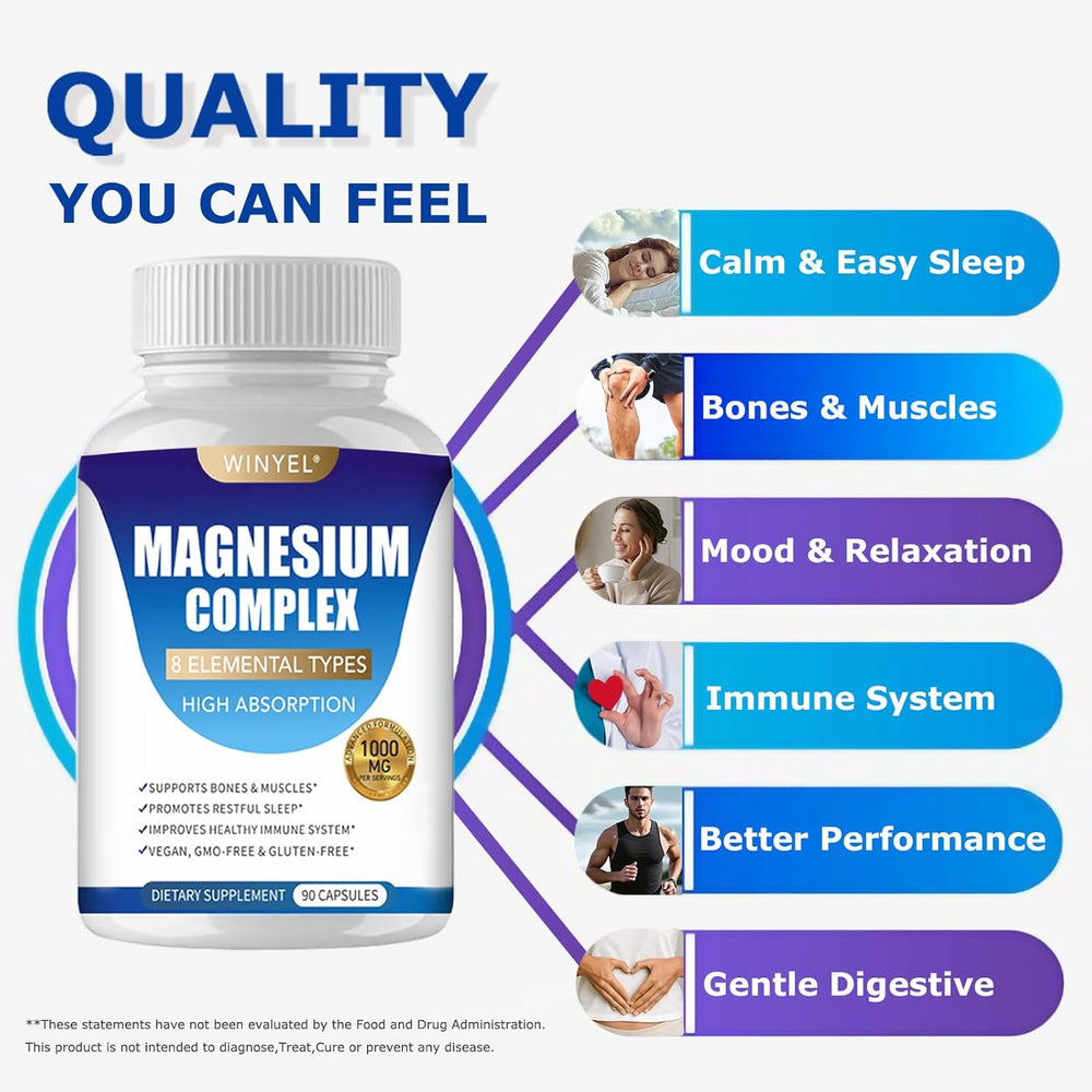 Magnesium Complex Supplement 8 Elemental 1000Mg