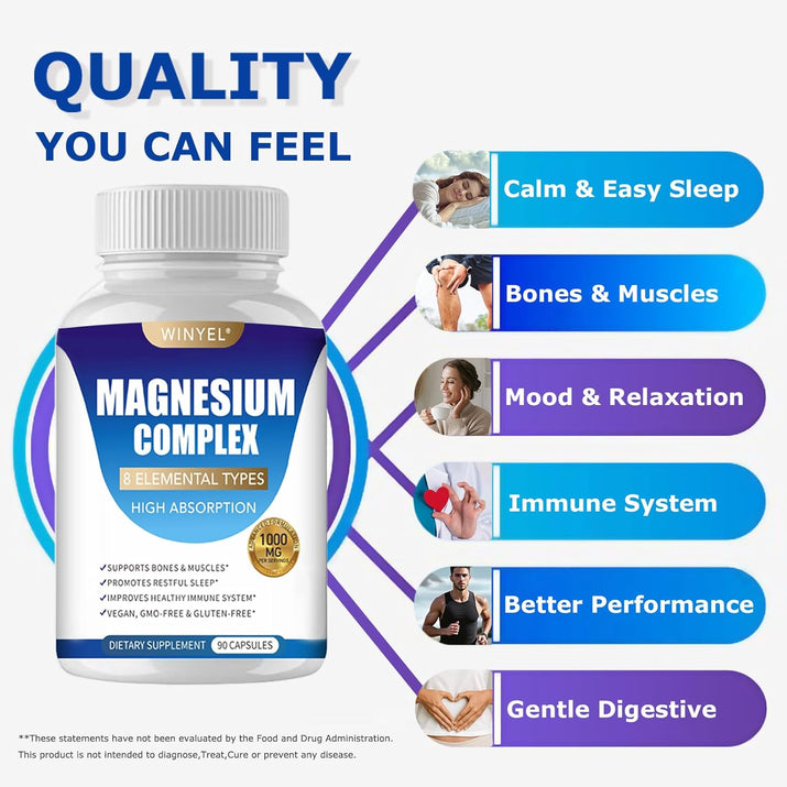 Magnesium Complex Supplement 8 Elemental 1000Mg