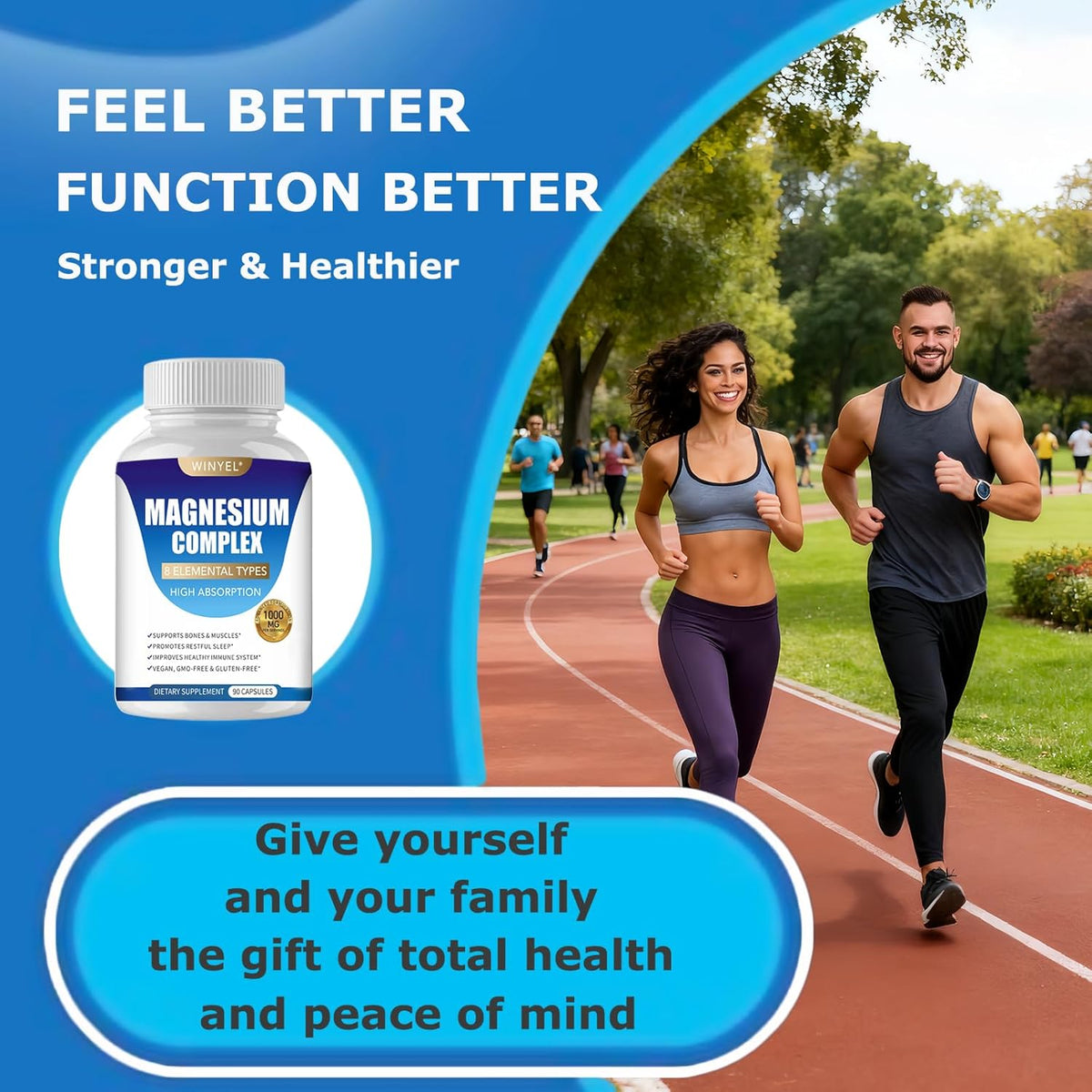 Magnesium Complex Supplement 8 Elemental 1000Mg