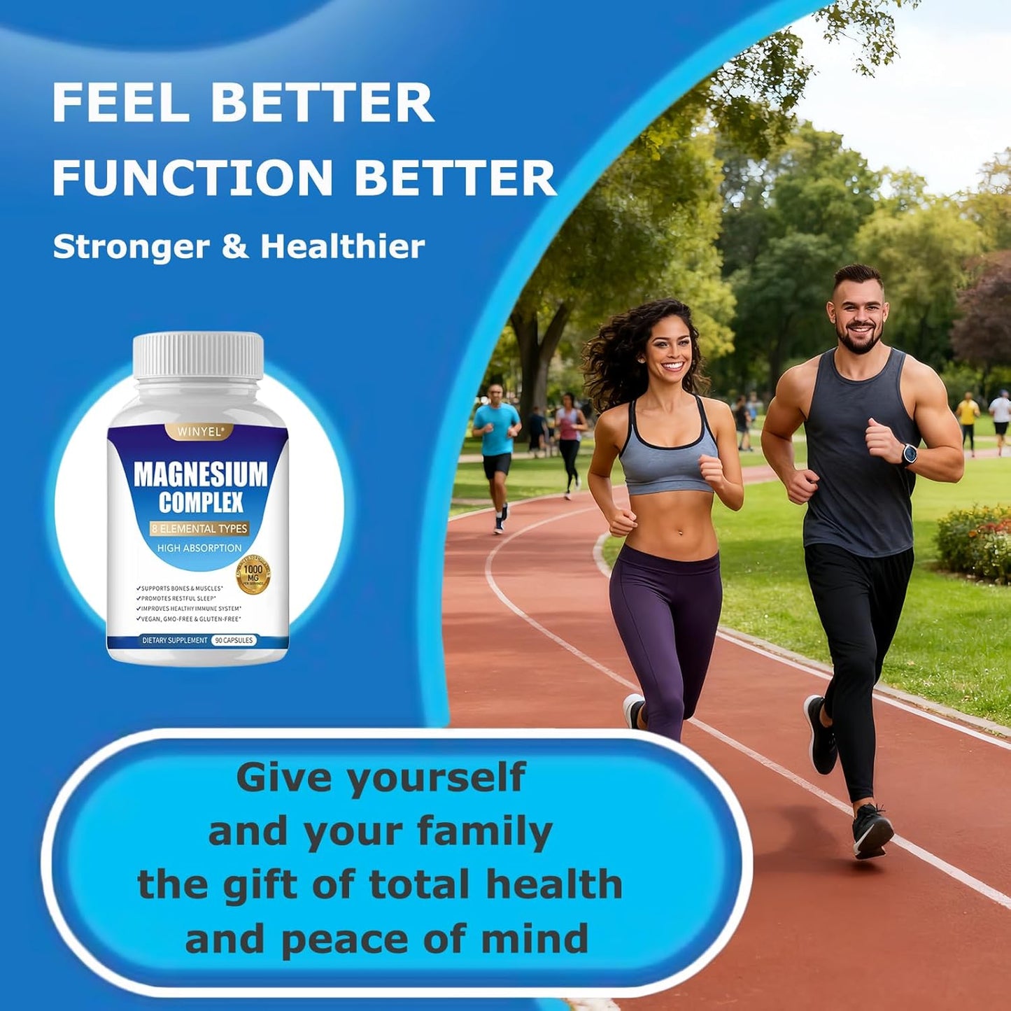 Magnesium Complex Supplement 8 Elemental 1000Mg