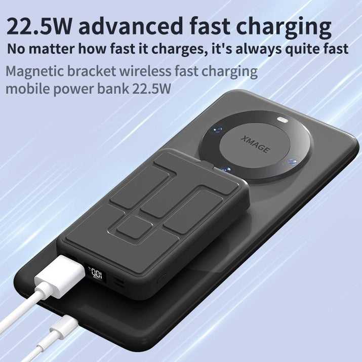 Magnetic 10,000mAh Wireless Portable Power Bank with USB-C Cable, Compatible with iPhone 15/15 Plus/15 Pro/15 Pro Max, iPhone 14/13/12 Series, and More, Featuring Charging LED Indicator