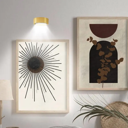 LumaGlow Duo – 2 Focos LED de Pared RGB con 13 Colores | Luz Direccional Magnética Regulable para Cuadros, Pinturas y Decoración | Funciona con Pilas