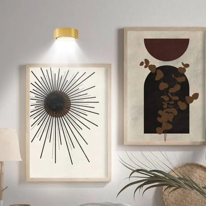 LumaGlow Duo – 2 Focos LED de Pared RGB con 13 Colores | Luz Direccional Magnética Regulable para Cuadros, Pinturas y Decoración | Funciona con Pilas