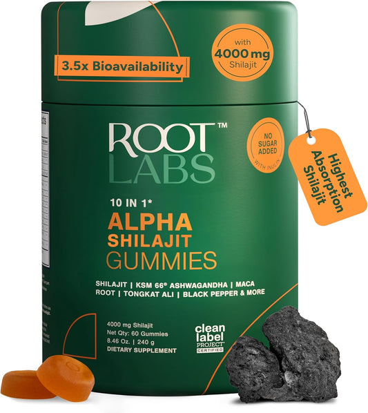  Root Labs Alpha 10-in-1 Shilajit Gummies 4000 mg | Holiday Gift-Ready 