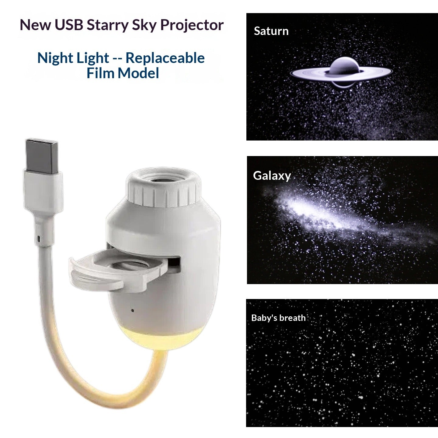Car USB Starry Sky Full Projection Lamp