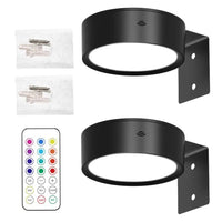 LumaGlow Duo – 2 Focos LED de Pared RGB con 13 Colores | Luz Direccional Magnética Regulable para Cuadros, Pinturas y Decoración | Funciona con Pilas