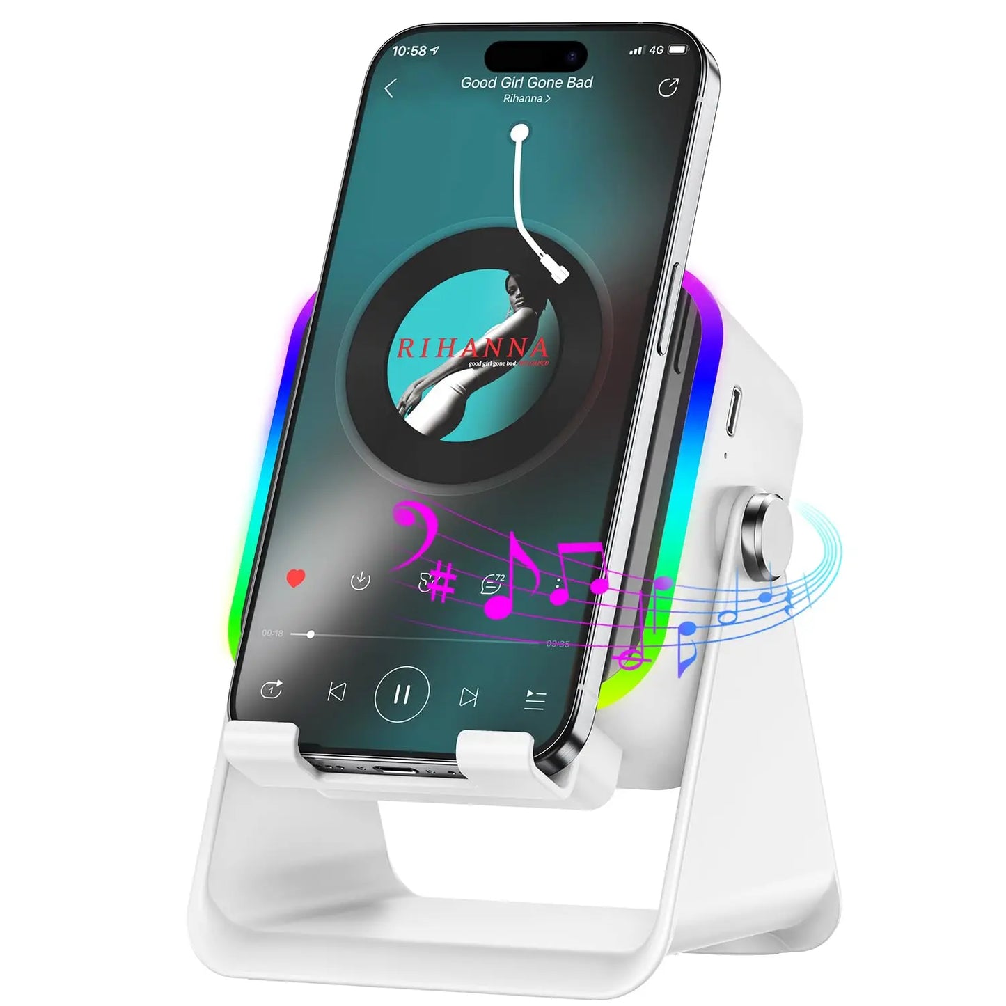 Altavoz de inducción inalámbrico 5 en 1 con función de teléfono móvil 360°