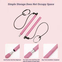 Portable Yoga Pilates Bar Stick with Resistance Band Muscle Toning Fitness Stretching Sports Body Workout Exercise Tension Rope